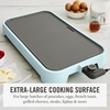 image:imageMartha Stewart 12 x 22 Electric Griddle XL Ceramic NonstickFlat Top Cooking Surface Adjustable Temperature Dial Drip Tray Dishwasher Safe 1500W Fast Even Heating Pancakes amp Eggs Linen CreamSky Blue